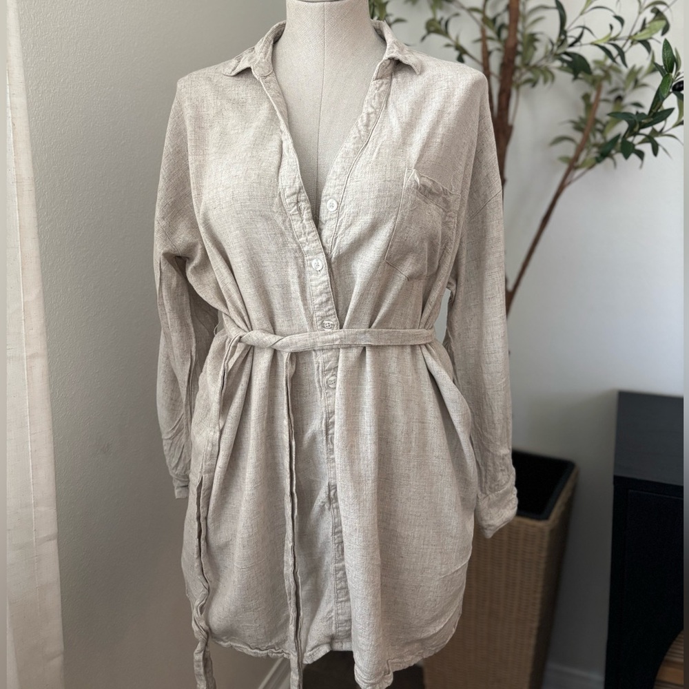 ASOS Maternity belted Shirt Beach Dress sz 8